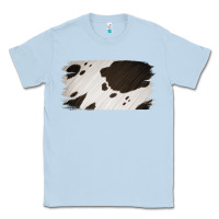 Dusty Blue Cowhide Black and White Brush Strokes Background Classic Tee - Jasminsmagicworld