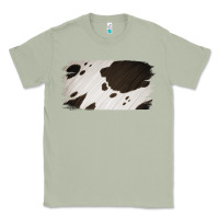 Matcha Cowhide Black and White Brush Strokes Background Classic Tee - Jasminsmagicworld