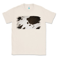 Natural Cowhide Black and White Brush Strokes Background Classic Tee - Jasminsmagicworld