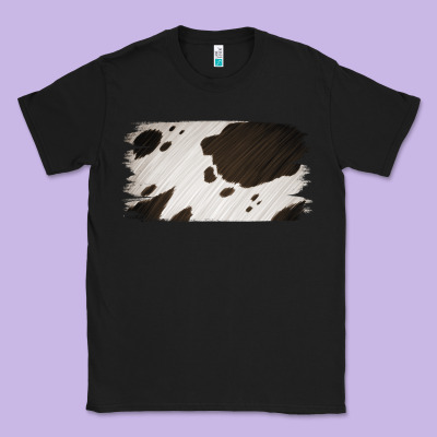 Cowhide Black And White Brush Strokes Background Classic Tee Designed By Jasminsmagicworld