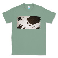 Sage Cowhide Black and White Brush Strokes Background Classic Tee - Jasminsmagicworld