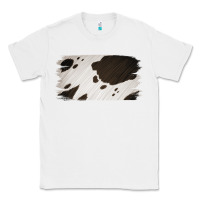 White Cowhide Black and White Brush Strokes Background Classic Tee - Jasminsmagicworld