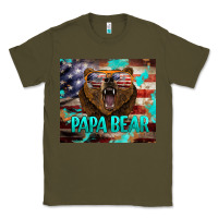 Army Green papa bear american flag  tumbler Classic Tee - BarkalooDesign