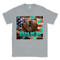 Heather Grey papa bear american flag  tumbler Classic Tee - BarkalooDesign