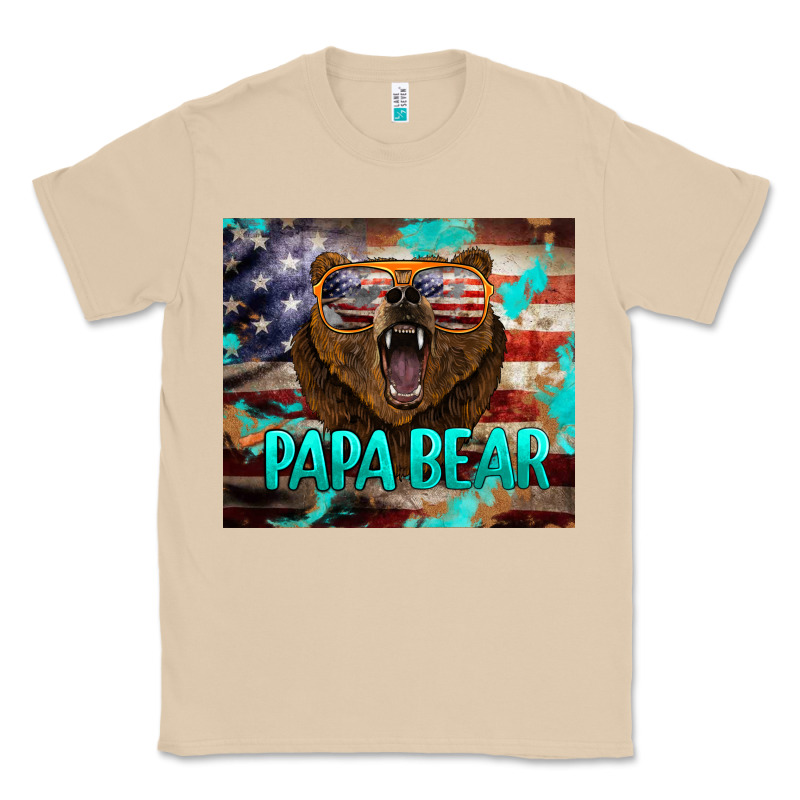Papa Bear American Flag  Tumbler Classic Tee by BarkalooDesign | Teevron