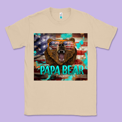 Papa Bear American Flag  Tumbler Classic Tee Designed By Barkaloodesign