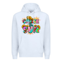 White chase the sun Premium Hoodie - AdoDesignShop