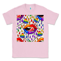 Bubblegum Pink Pride lgbtq lips and heart lollipop seamless patte Classic Tee - BundleAndBundleShop