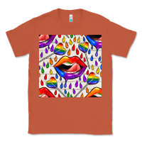 Copper Pride lgbtq lips and heart lollipop seamless patte Classic Tee - BundleAndBundleShop