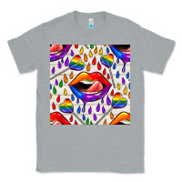 Heather Grey Pride lgbtq lips and heart lollipop seamless patte Classic Tee - BundleAndBundleShop