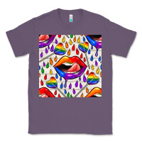 Lavender Pride lgbtq lips and heart lollipop seamless patte Classic Tee - BundleAndBundleShop