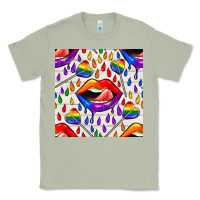 Matcha Pride lgbtq lips and heart lollipop seamless patte Classic Tee - BundleAndBundleShop