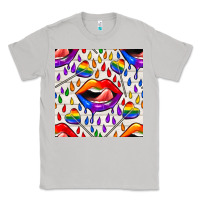 Moon Dust Pride lgbtq lips and heart lollipop seamless patte Classic Tee - BundleAndBundleShop