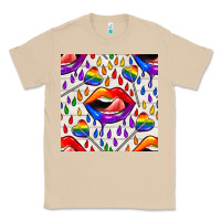 Mushroom Pride lgbtq lips and heart lollipop seamless patte Classic Tee - BundleAndBundleShop