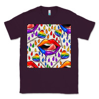 Plum Pride lgbtq lips and heart lollipop seamless patte Classic Tee - BundleAndBundleShop