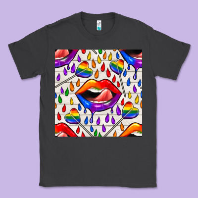 Pride Lgbtq Lips And Heart Lollipop Seamless Patte Classic Tee Designed By Bundleandbundleshop