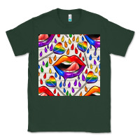 Sports Green Pride lgbtq lips and heart lollipop seamless patte Classic Tee - BundleAndBundleShop