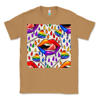 Toasted Coconut Pride lgbtq lips and heart lollipop seamless patte Classic Tee - BundleAndBundleShop