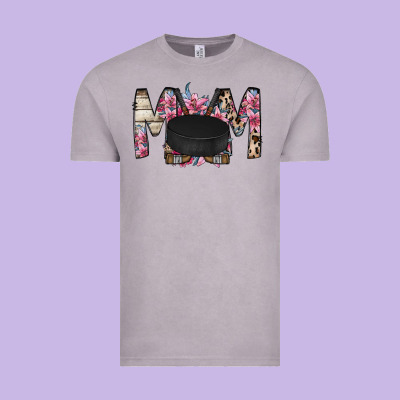 Mom Hockey Flower Vintage Tee Designed By Racoondesign