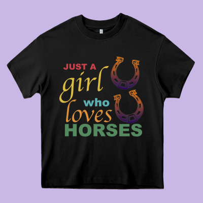 Just A Girl Who Loves Horses Heavy Core Tee Designed By Bettercallsaul
