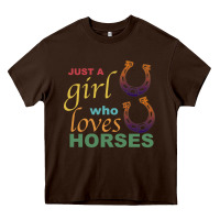 Chocolate Brown Just a Girl Who Loves Horses Heavy Core Tee - Bettercallsaul