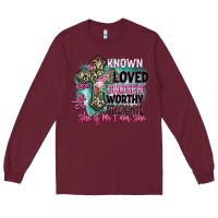 Burgundy she is loved Long Sleeve Tee - BarkalooDesign