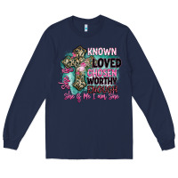 Navy she is loved Long Sleeve Tee - BarkalooDesign