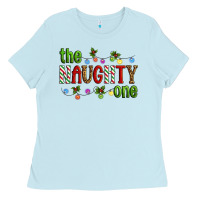 Baby Blue The Naughty One Christmas Ladies Tee - Artiststas