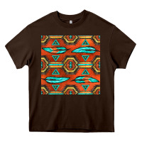 Chocolate Brown native american aztec seamless pattern 2 Heavy Core Tee - BundleAndBundleShop