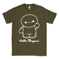 Army Green hello baymax Classic Tee - DesigneFamous