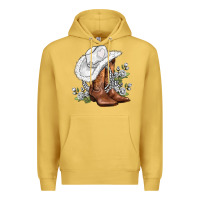 Antique Gold white  cowgirl  and roses Premium Hoodie - AdoDesignShop
