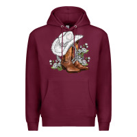 Burgundy white  cowgirl  and roses Premium Hoodie - AdoDesignShop