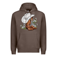Coffee white  cowgirl  and roses Premium Hoodie - AdoDesignShop