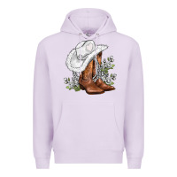 Lilac white  cowgirl  and roses Premium Hoodie - AdoDesignShop