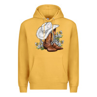 Mustard white  cowgirl  and roses Premium Hoodie - AdoDesignShop