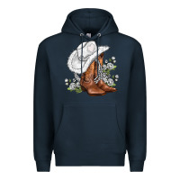 Navy white  cowgirl  and roses Premium Hoodie - AdoDesignShop