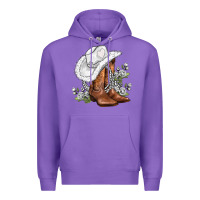 Purple white  cowgirl  and roses Premium Hoodie - AdoDesignShop