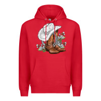 Red white  cowgirl  and roses Premium Hoodie - AdoDesignShop