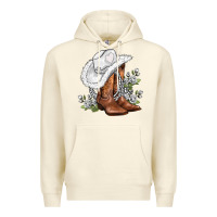 Sandshell white  cowgirl  and roses Premium Hoodie - AdoDesignShop