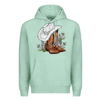 Seafoam white  cowgirl  and roses Premium Hoodie - AdoDesignShop