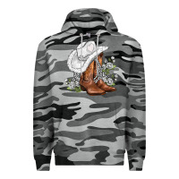 Slate Camo white  cowgirl  and roses Premium Hoodie - AdoDesignShop