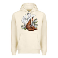 Tofu white  cowgirl  and roses Premium Hoodie - AdoDesignShop