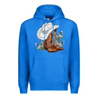 True Royal white  cowgirl  and roses Premium Hoodie - AdoDesignShop