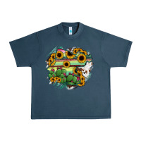 Midnight Navy Guanajuato sunflower serape map Urban Heavy Tee - RanaPortraitStore