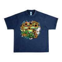Navy Guanajuato sunflower serape map Urban Heavy Tee - RanaPortraitStore