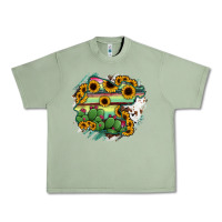 Oil Green Guanajuato sunflower serape map Urban Heavy Tee - RanaPortraitStore