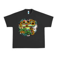 Pigment Black Guanajuato sunflower serape map Urban Heavy Tee - RanaPortraitStore