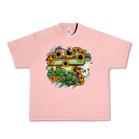 Salmon Guanajuato sunflower serape map Urban Heavy Tee - RanaPortraitStore
