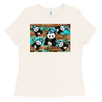 Bone Camouflage Baby Panda Ladies Tee - Artiststas