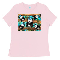 Bubblegum Pink Camouflage Baby Panda Ladies Tee - Artiststas